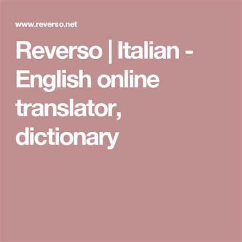 reverso inglese|reverso inglese italiano.